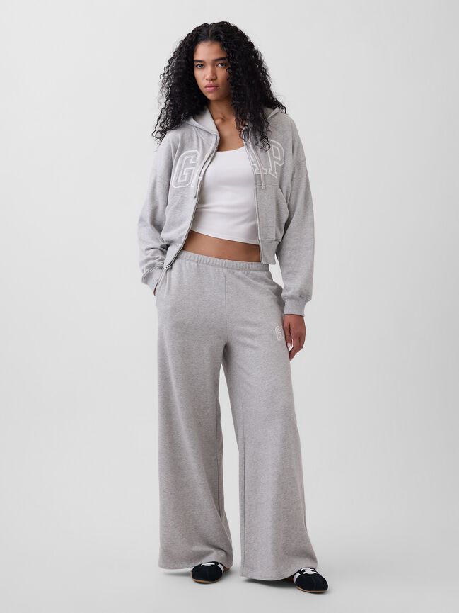 Gap Logo French Terry Wide-Leg Joggers gap logo french terry wide leg joggers