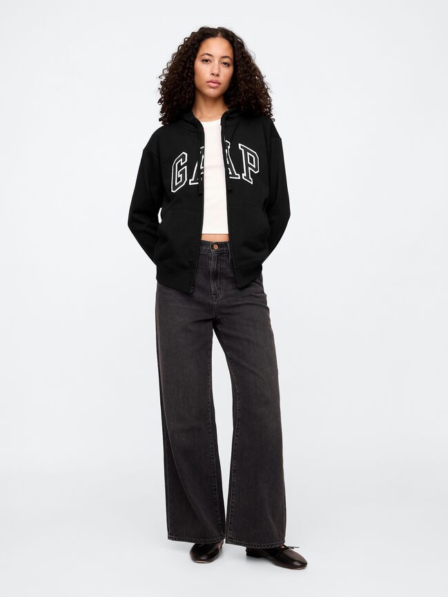 Relaxed Gap Logo Zip Hoodie relaxed gap logo zip hoodie