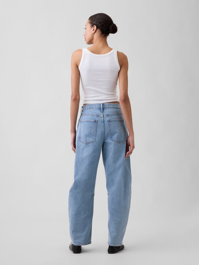 High Rise Barrel Jeans gap high rise barrel jeans