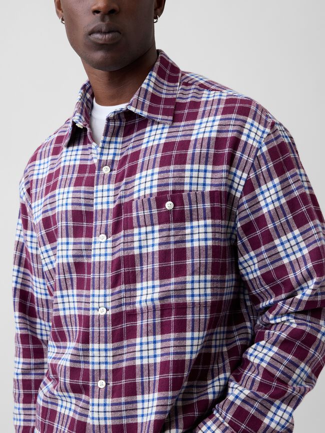 Flannel Shirt in Boxy Fit gap flannel shirt in boxy fit