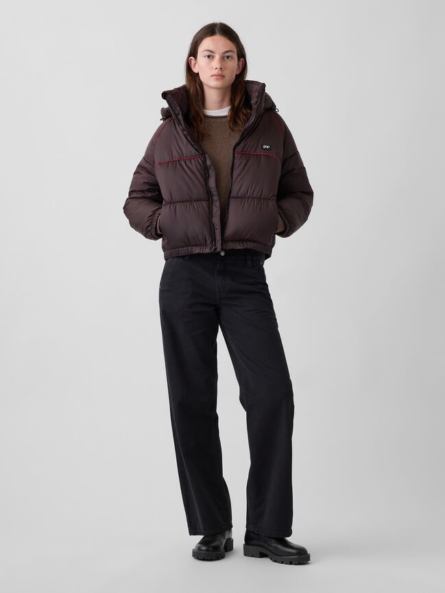 Oversized Hooded Crop Puffer Jacket gap oversized hooded crop puffer jacket