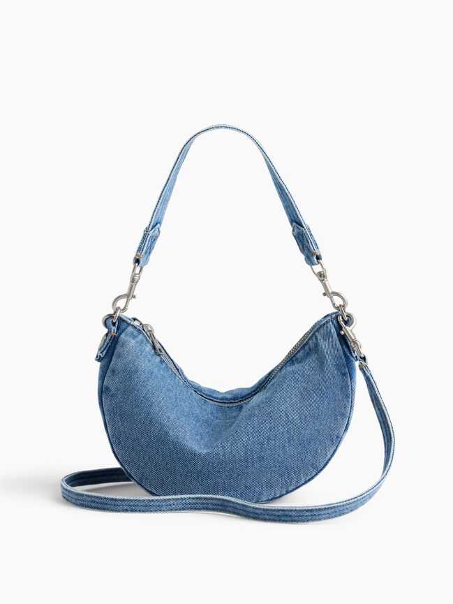 Small Denim Crescent Crossbody gap small denim crescent crossbody