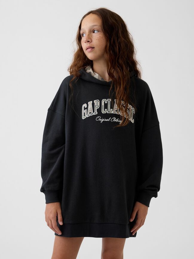 Kids Oversized French Terry Hoodie Dress gap kids oversized french terry hoodie dress
