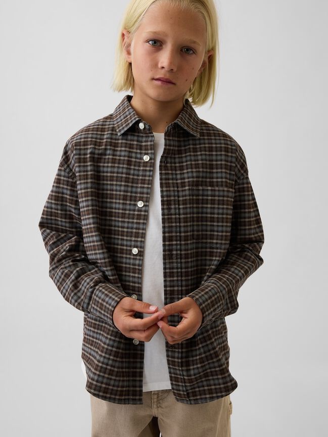 Kids Relaxed Plaid Oxford Shirt gap kids relaxed plaid oxford shirt