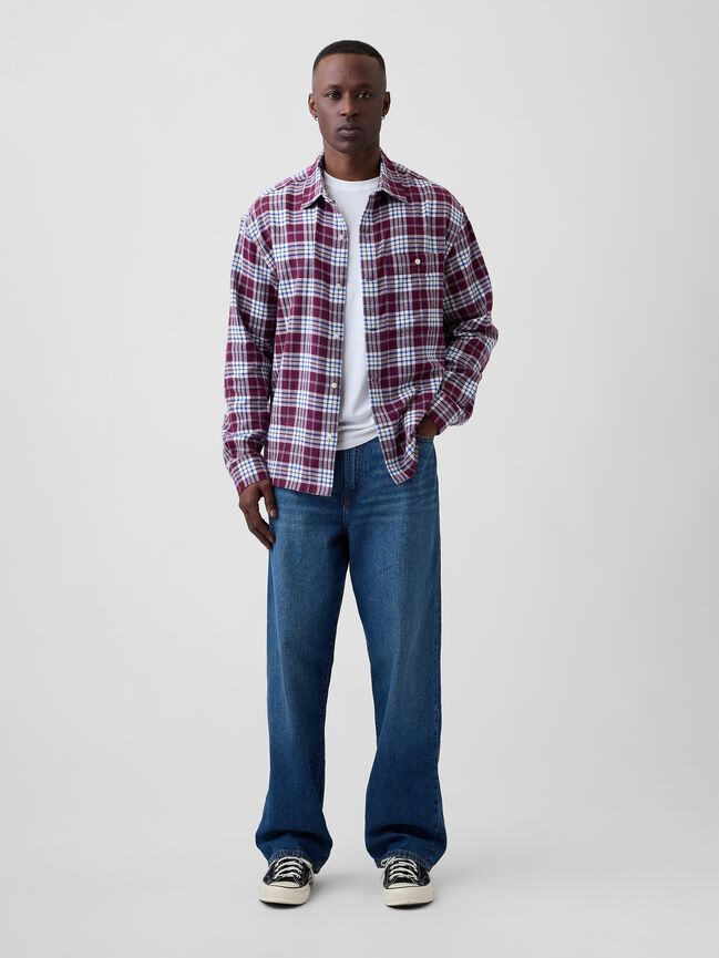 Flannel Shirt in Boxy Fit gap flannel shirt in boxy fit