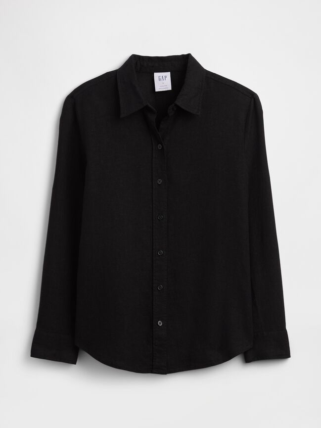 Oversized Linen-Blend Easy Shirt gap oversized linen blend easy shirt