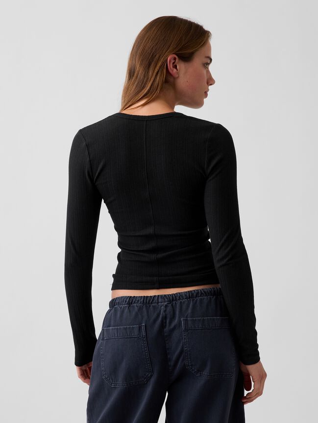 Variegated Rib Top gap variegated rib top