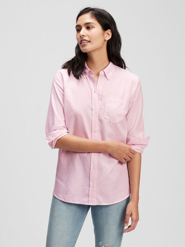 Fitted Boyfriend Shirt in Oxford gap fitted boyfriend shirt in oxford
