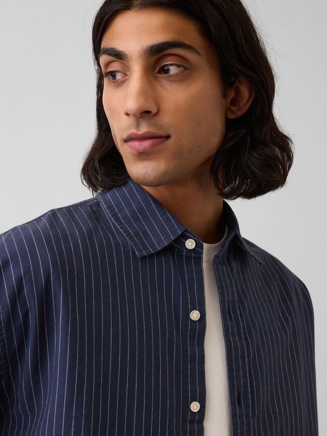 Relaxed Crop Straight-Hem Oxford Shirt gap relaxed crop straight hem oxford shirt
