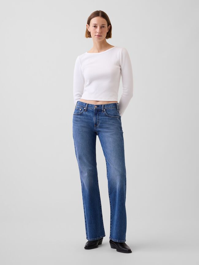 Mid Rise Relaxed Flare Jeans gap mid rise relaxed flare jeans