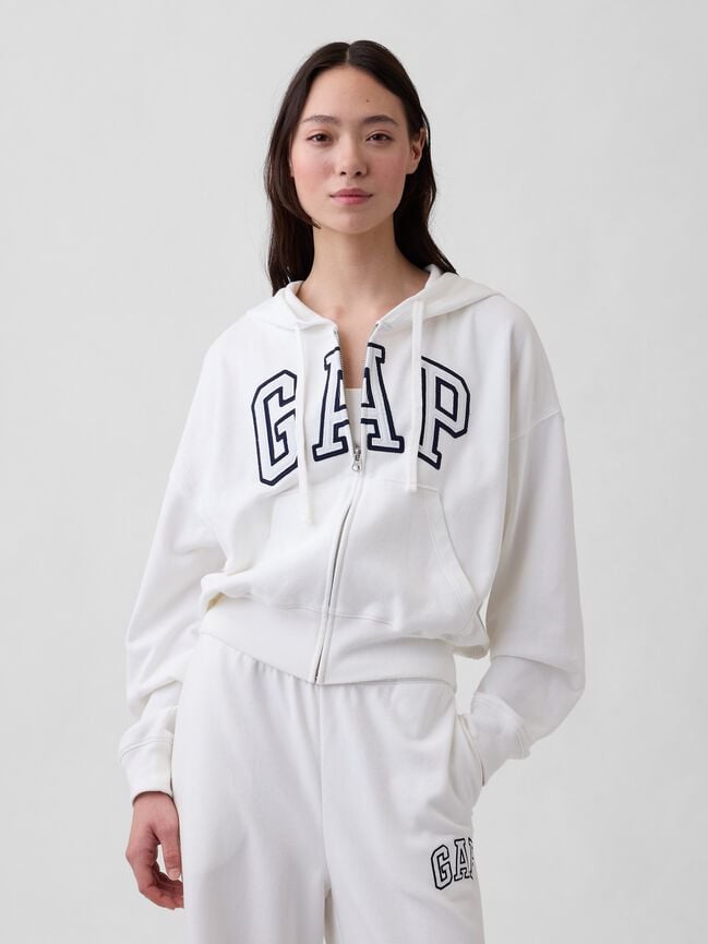 هودي أوفرسايز بسحاب من قماش فرنش تيري بشعار Gap هودي أوفرسايز بسحاب من قماش فرنش تيري بشعار gap