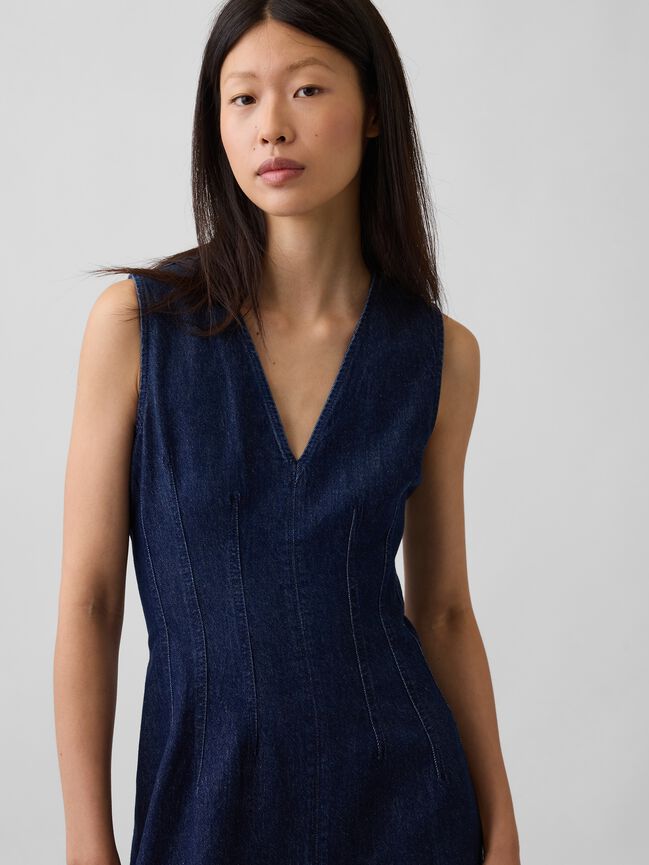 Denim V-Neck Maxi Dress gap denim v neck maxi dress
