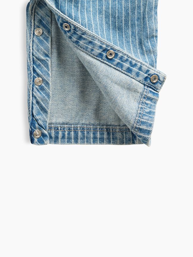 Baby Denim Stripe Utility One-Piece gap baby denim stripe utility one piece