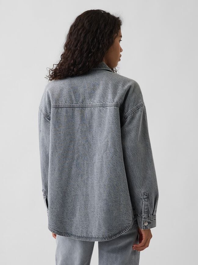Denim Oversized Shirt Jacket gap denim oversized shirt jacket