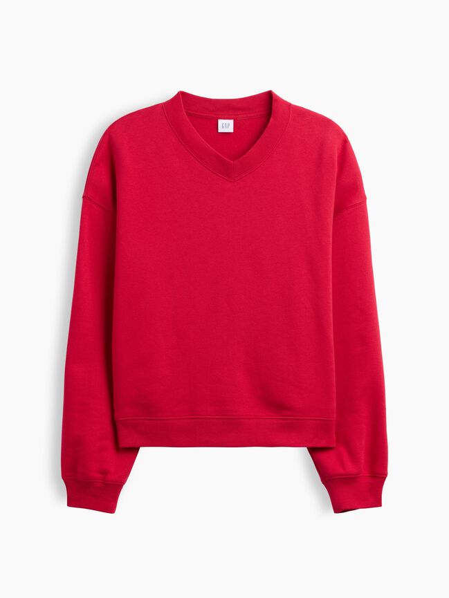 Oversized Wedge V-Neck Sweatshirt gap oversized wedge v neck sweatshirt