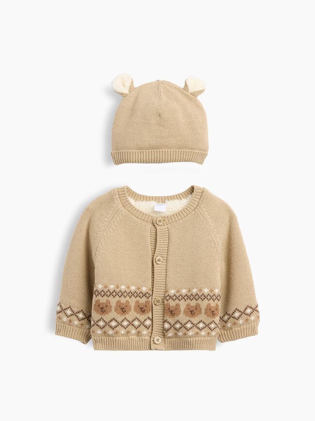 Baby Sherpa-Lined Cardigan Sweater Set gap baby sherpa lined cardigan sweater set