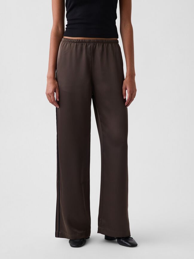 Satin Easy Wide-Leg Pants gap satin easy wide leg pants