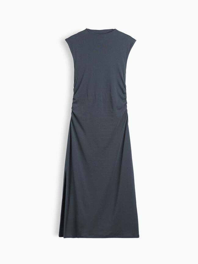 Modern Ribbed Sleeveless Mockneck Midi Dress gap modern ribbed sleeveless mockneck midi dress