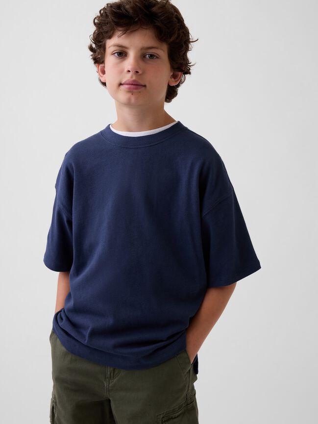 تي شيرت أوفرسايز سميك للأطفال gap تي شيرت أوفرسايز سميك للأطفال