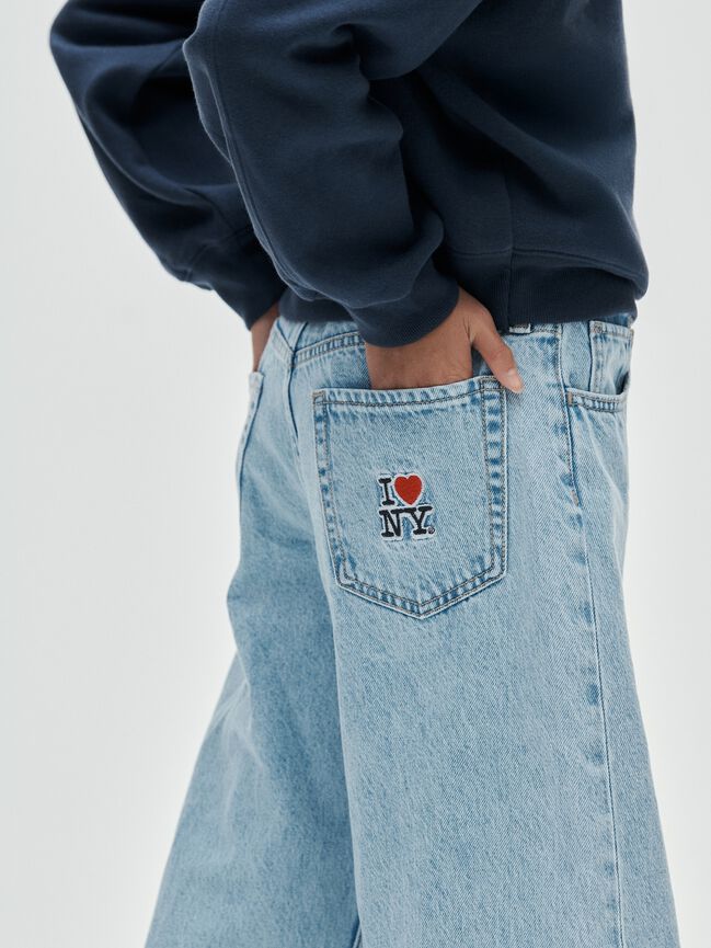 Kids Low Rise Embroidered I Heart NY Baggy Jeans gap kids low rise embroidered i heart ny baggy jeans