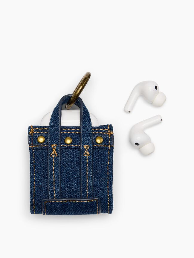 Denim Headphone Case Bag Charm gap denim headphone case bag charm