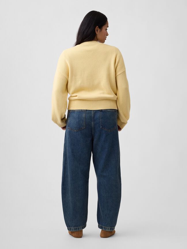 Mid Rise SuperSoft Pull-On Barrel Jeans gap mid rise supersoft pull on barrel jeans
