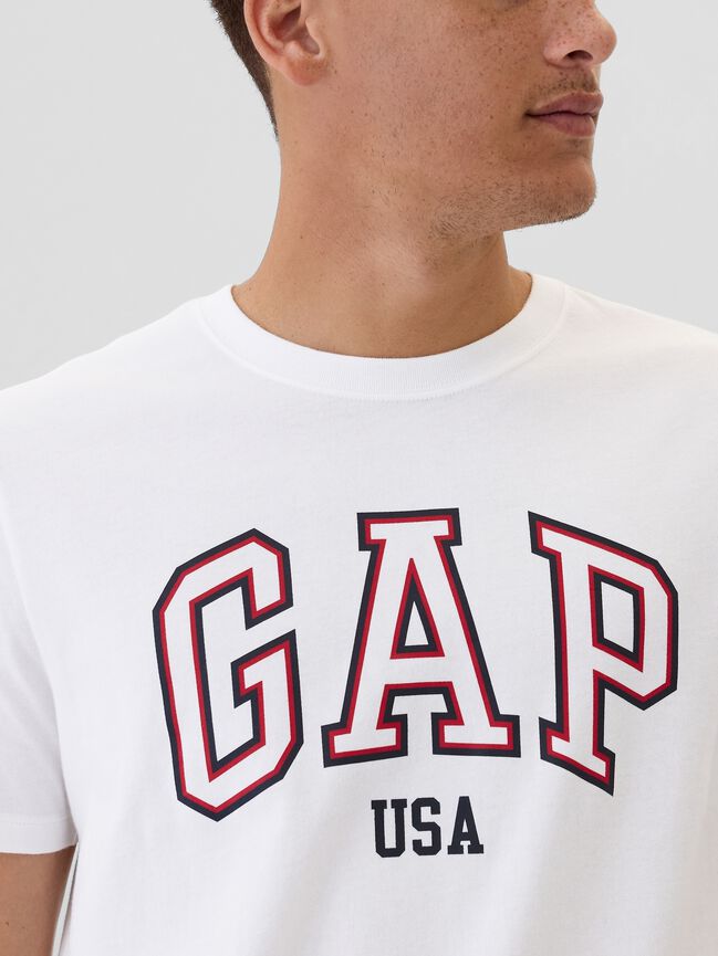 تي شيرت ناعم للاستخدام اليومي بشعار Gap USA تي شيرت ناعم للاستخدام اليومي بشعار gap usa