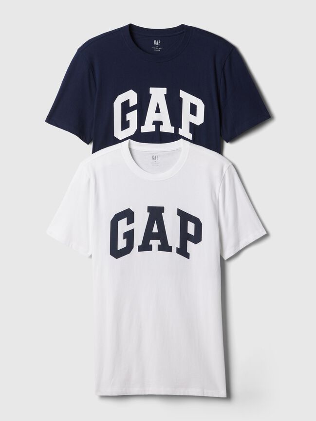 تي شيرت ناعم للاستخدام اليومي بشعار Gap (عبوة من قطعتين) تي شيرت ناعم للاستخدام اليومي بشعار gap عبوة من قطعتين