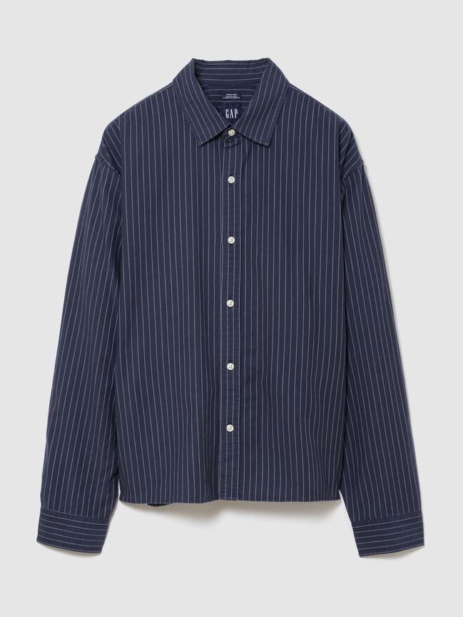 Relaxed Crop Straight-Hem Oxford Shirt gap relaxed crop straight hem oxford shirt