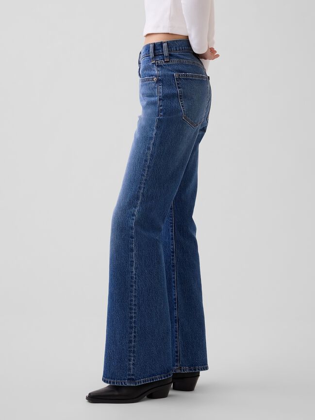 Mid Rise Relaxed Flare Jeans gap mid rise relaxed flare jeans