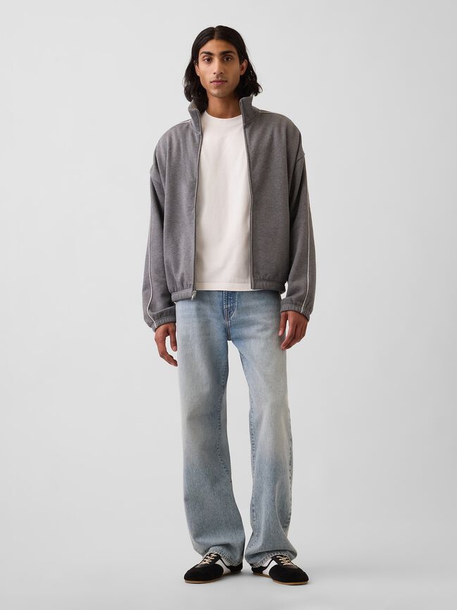 Heavyweight Oversized Zip Jacket gap heavyweight oversized zip jacket