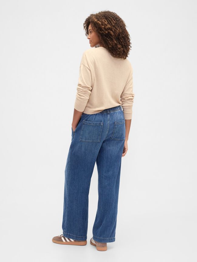 High Rise Easy Wide-Leg Jeans gap high rise easy wide leg jeans