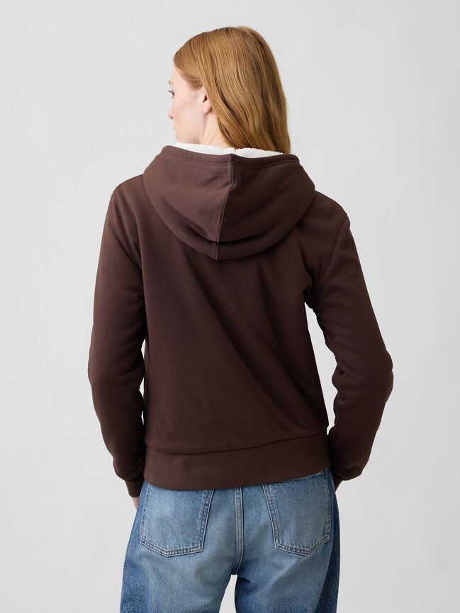 Relaxed Gap Logo Sherpa-Lined Zip Hoodie relaxed gap logo sherpa lined zip hoodie