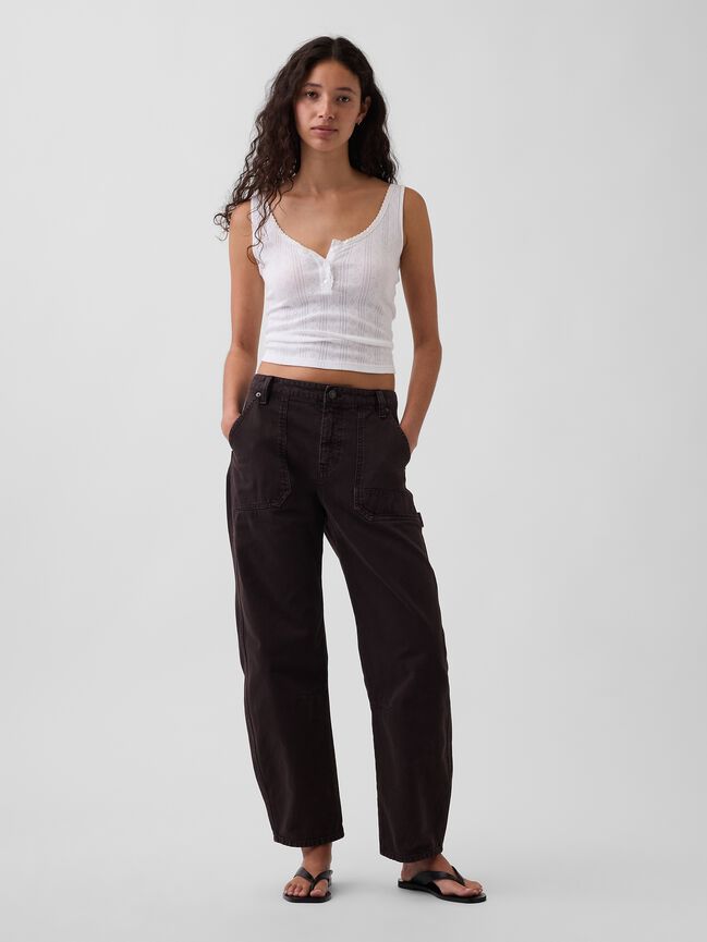 Mid Rise Barrel Utility Ankle Pants gap mid rise barrel utility ankle pants