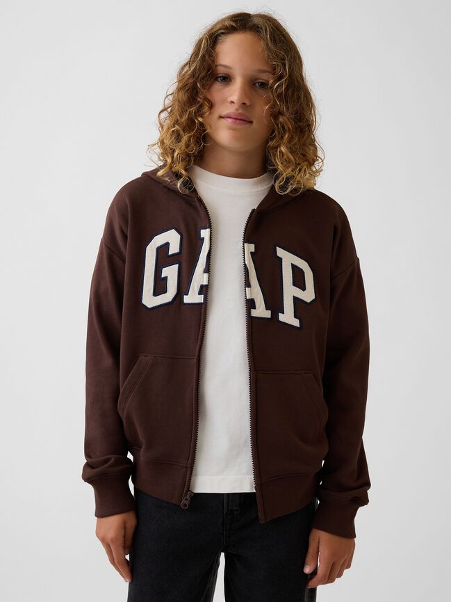 هودي مريح بسحاب من قماش فرنش تيري للأطفال بشعار Gap هودي مريح بسحاب من قماش فرنش تيري للأطفال بشعار gap