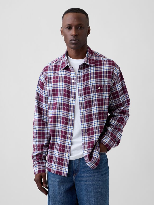 Flannel Shirt in Boxy Fit gap flannel shirt in boxy fit