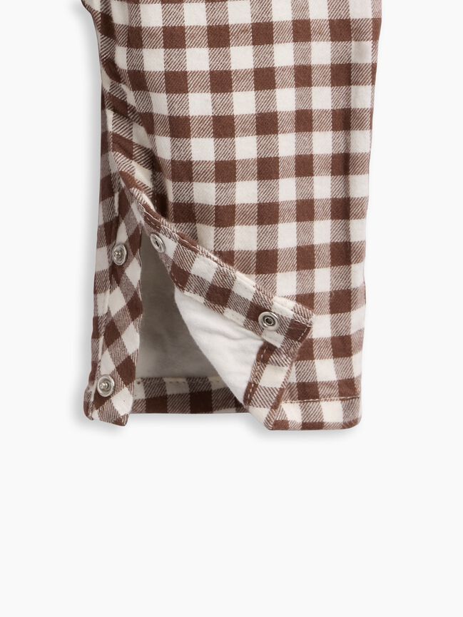 Baby Gingham Flannel One-Piece gap baby gingham flannel one piece