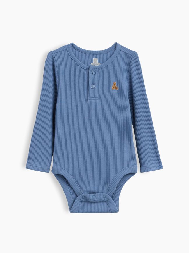 Baby First Favorites TinyRib Henley Bodysuit gap baby first favorites tinyrib henley bodysuit