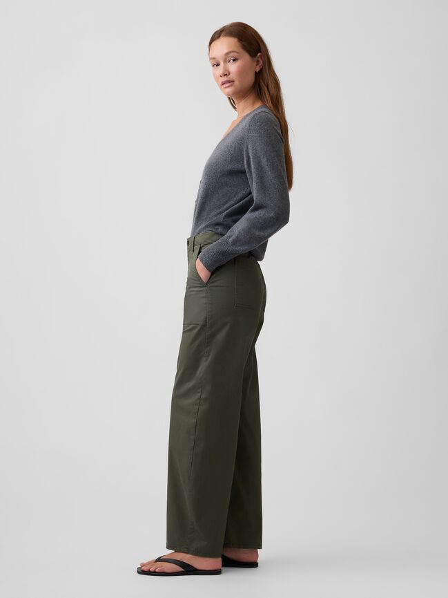Mid Rise Barrel Khakis gap mid rise barrel khakis