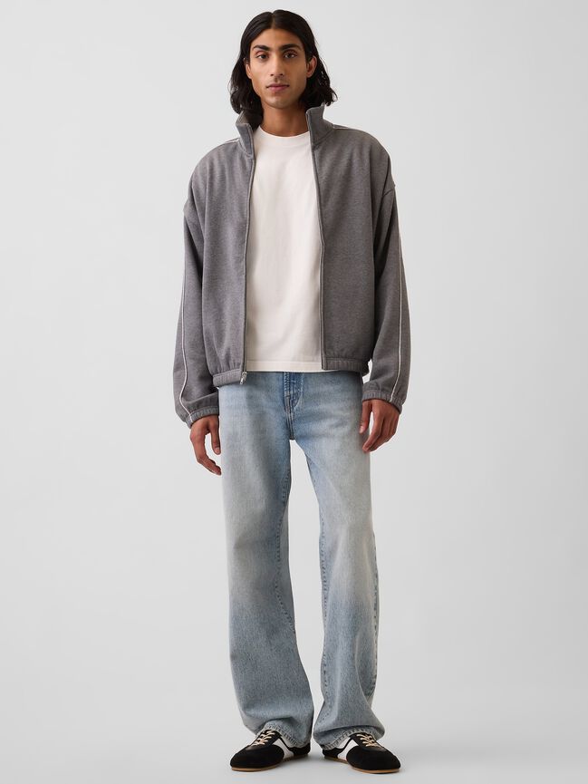 Heavyweight Oversized Zip Jacket gap heavyweight oversized zip jacket