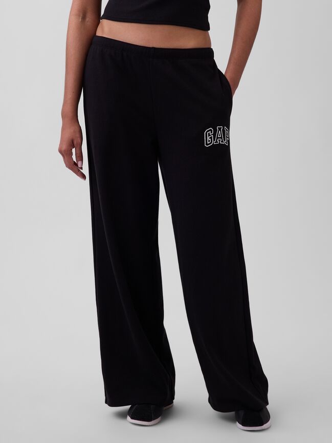 Gap Logo French Terry Wide-Leg Joggers gap logo french terry wide leg joggers