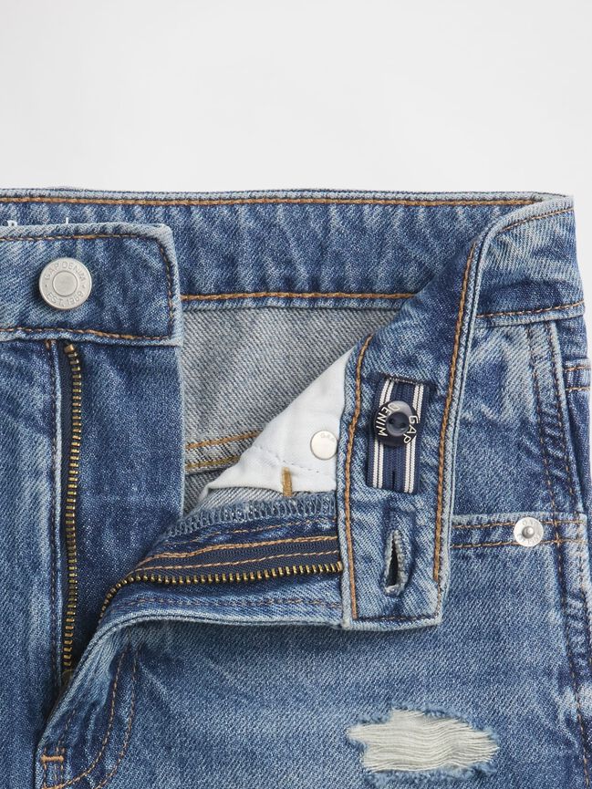 تنورة دينيم بخصر عالٍ للأطفال gap تنورة دينيم بخصر عالٍ للأطفال