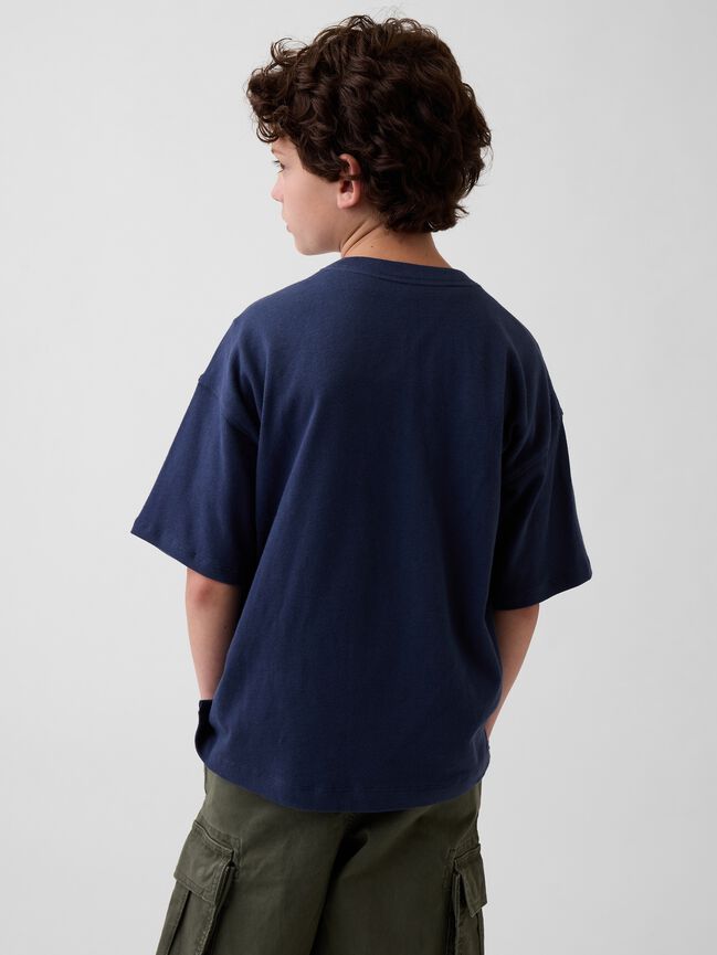 تي شيرت أوفرسايز سميك للأطفال gap تي شيرت أوفرسايز سميك للأطفال