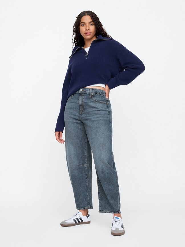 High Rise Barrel Jeans gap high rise barrel jeans