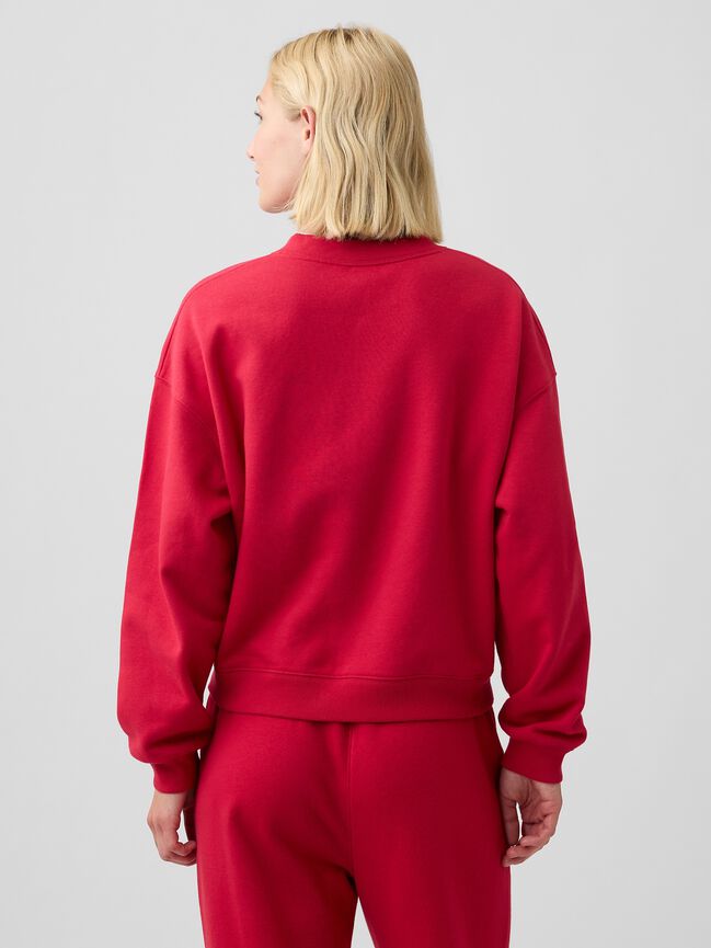 Oversized Wedge V-Neck Sweatshirt gap oversized wedge v neck sweatshirt