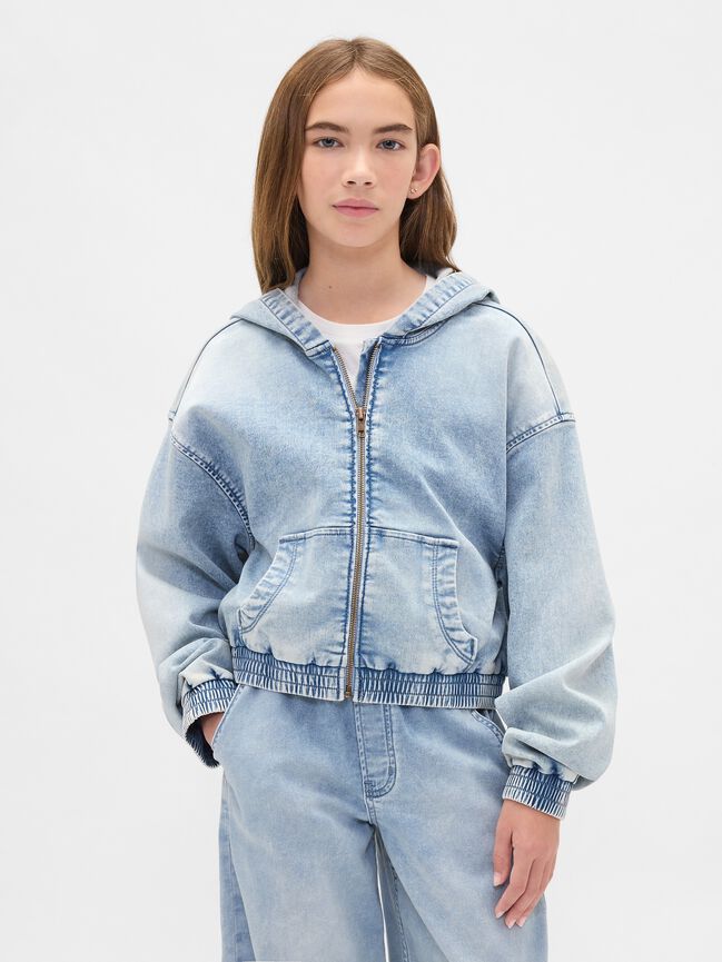 Kids Knit Denim Zip Hoodie gap kids knit denim zip hoodie