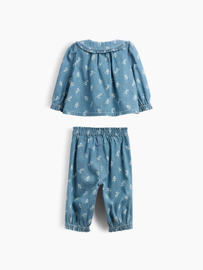 Baby Floral Denim Outfit Set gap baby floral denim outfit set