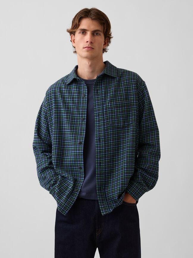Relaxed Flannel Shirt gap relaxed flannel shirt
