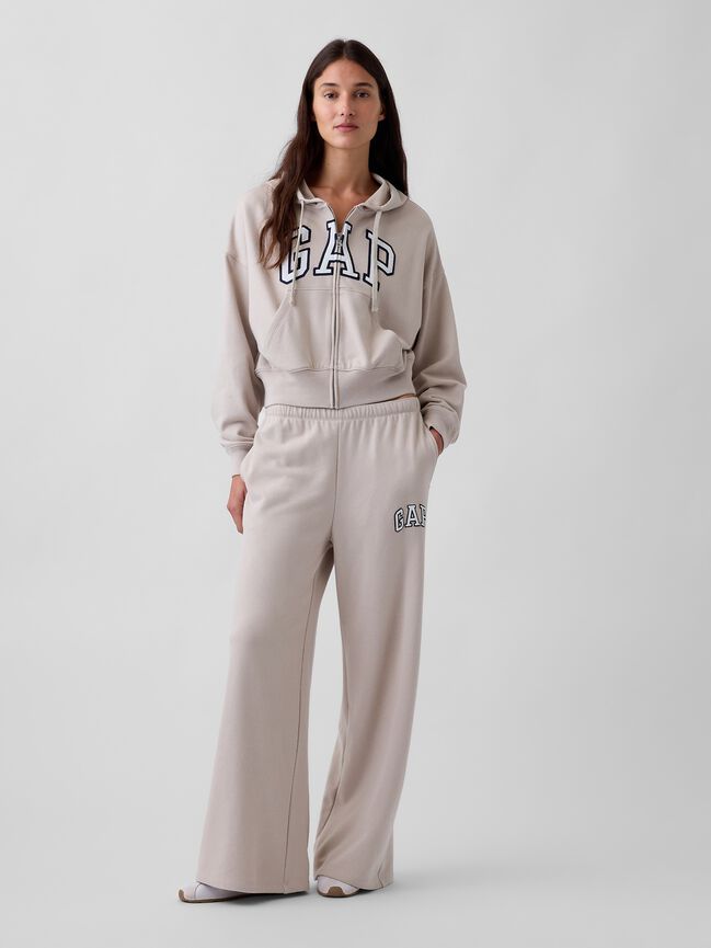 Gap Logo French Terry Wide-Leg Joggers gap logo french terry wide leg joggers