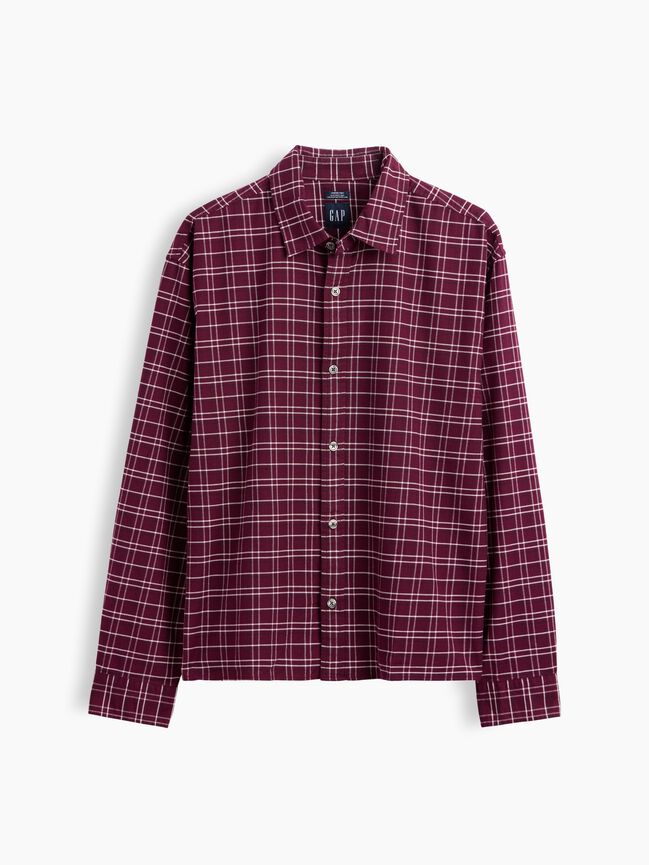 Relaxed Crop Straight-Hem Oxford Shirt gap relaxed crop straight hem oxford shirt
